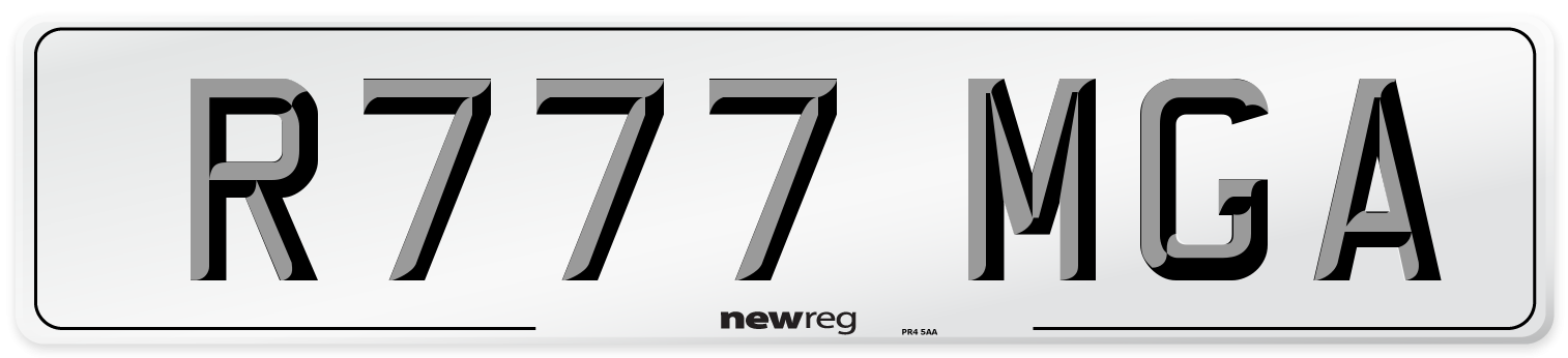 R777 MGA Number Plate from New Reg